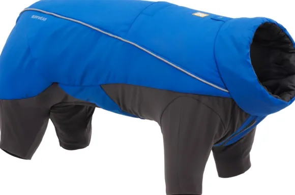 RuffWear Vert Coverall koiran talvihaalari, XXS-S, Blue Pool