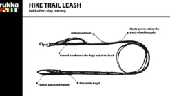 Rukka Hike Trail Leash Black/Gray M