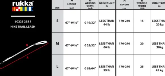 Rukka Hike Trail Leash Black/Gray M