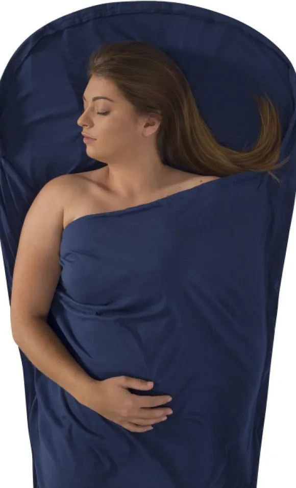 Sea To Summit Sleepliner Cotton Premium Mummy Navy Blue
