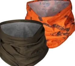 Seeland Neck Gaiter tuubihuivi, vihreä/huomio-oranssi, 2 kpl