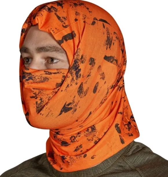 Seeland Neck Gaiter tuubihuivi, vihreä/huomio-oranssi, 2 kpl