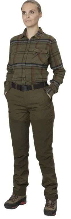 Seeland Skye Flannel Shirt naisten paita, Grape Leaf/Terracotta Check