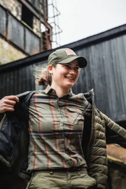 Seeland Skye Flannel Shirt naisten paita, Grape Leaf/Terracotta Check