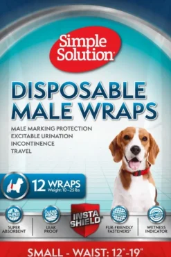 Simple Solution Disposable Male Wraps suojat uroskoirille, S, 12 kpl