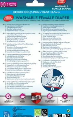 Simple Solution Washable Female Diaper Medium