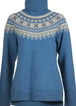 Skhoop Scandinavian Roll Neck villapaita, Blue Denim