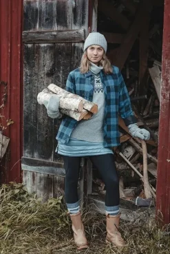 Skhoop Scandinavian Roll Neck villapaita, Blue Denim