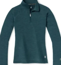 Smartwool Classic Thermal Merino 1/4 Zip naisten merinokerrasto, petrooli
