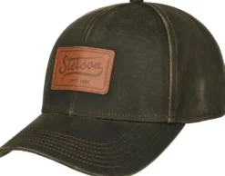 Stetson Baseball Cap CO/PES Leather Patch Brown
