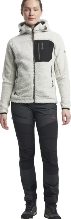 Tenson Himalaya Teddy Fleece Hood naisten fleecetakki, Oyster Mushroom