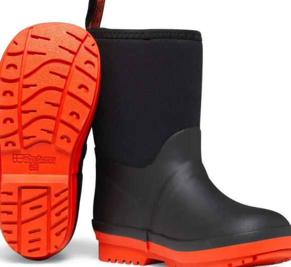 Tretorn Kuling Neoprene lasten vuorelliset saappaat, musta/oranssi