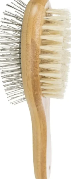 Trixie Borste Dubbel Bambu Wireborst kaksipuolinen harja, 6 x 22 cm