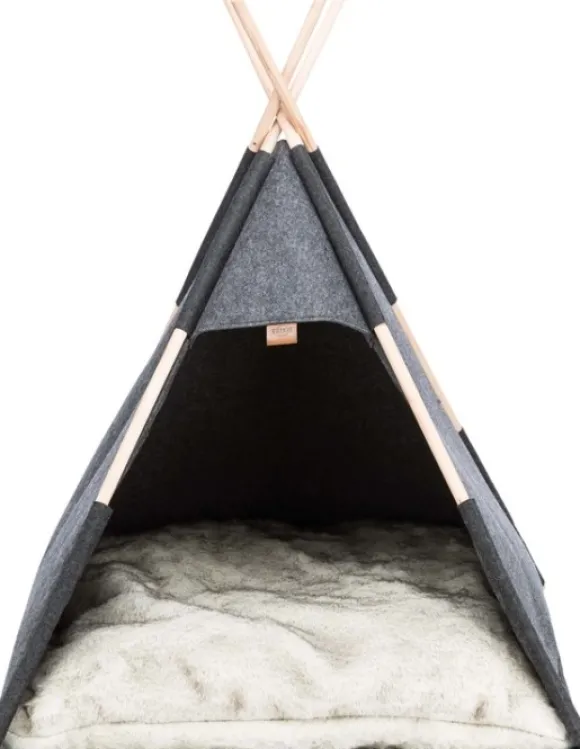 Trixie Tipi Filt koiran tiipii 70 × 70 × 70 cm, tummanharmaa