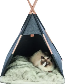 Trixie Tipi Filt koiran tiipii 70 × 70 × 70 cm, tummanharmaa