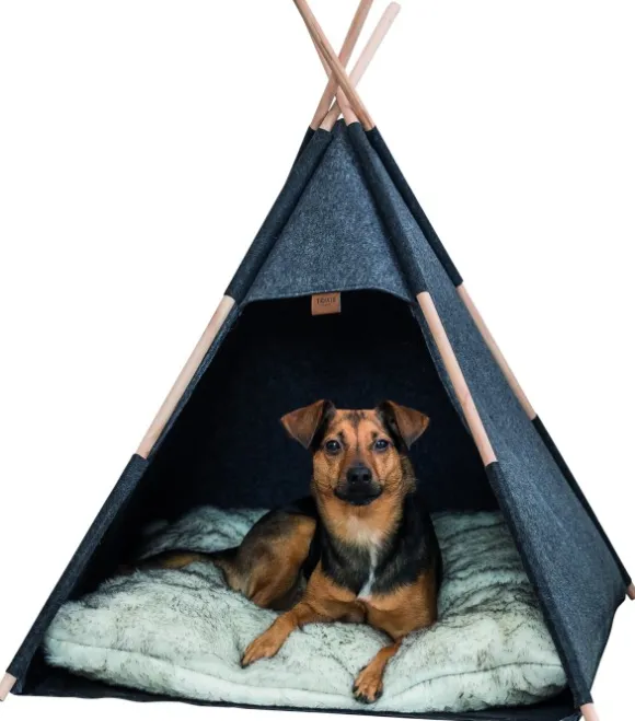 Trixie Tipi Filt koiran tiipii 70 × 70 × 70 cm, tummanharmaa