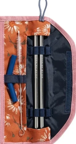 United by Blue The Straw Kit kestopillit säilytyslaukulla, oranssi