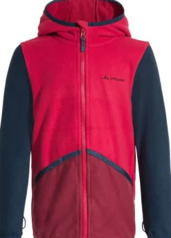 Vaude Kids Pulex Hooded Jacket lasten fleecetakki, punainen/tummanharmaa