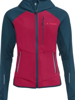 Vaude Larice naisten softshelltakki, punainen/sininen