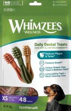 Whimzees Toothbrush Star XS hammashoitoherkku, 48 kpl