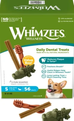 Whimzees Variety S hammashoitoherkut säästöpakkaus, 56 kpl