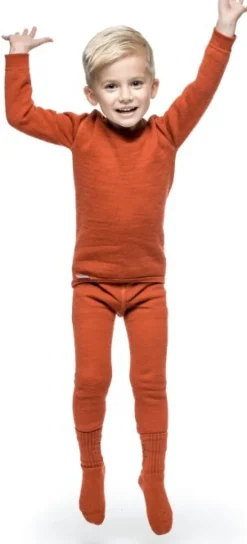 Woolpower Crewneck + Long Johns 200 Kids lasten kerrasto, Autumn Red