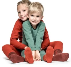 Woolpower Crewneck + Long Johns 200 Kids lasten kerrasto, Autumn Red
