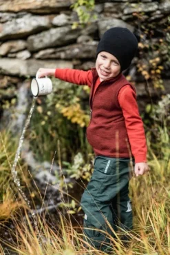 Woolpower Crewneck + Long Johns 200 Kids lasten kerrasto, Autumn Red