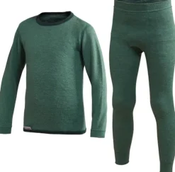Woolpower Crewneck + Long Johns 200 Kids lasten kerrasto, Lake Green