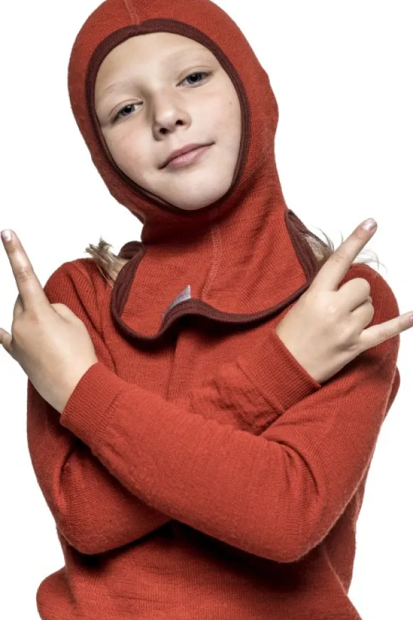 Woolpower Kids Balaclava 200 lasten kypärämyssy, punainen