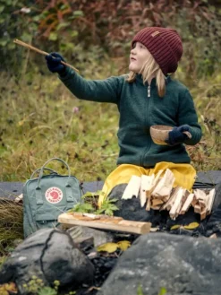 Woolpower Kids Full Zip Jacket 400 lasten merinovillatakki, vihreä