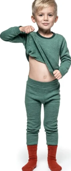 Woolpower Kids Long Johns 200 lasten kerrastohousut, vihreä