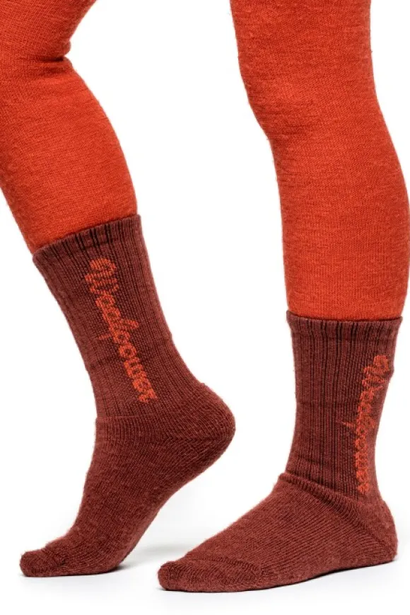 Woolpower Kids Socks Classic Logo 400 lasten sukat, Rust Red