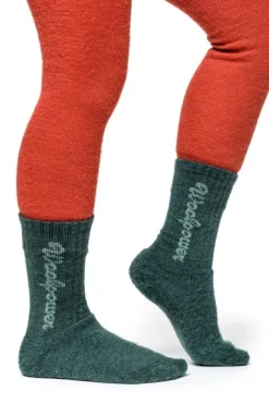 Woolpower Kids Socks Classic Logo 400 lasten sukat, Forest Green