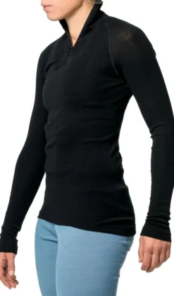 Woolpower Zip Turtleneck LITE -kerrastopaita, musta