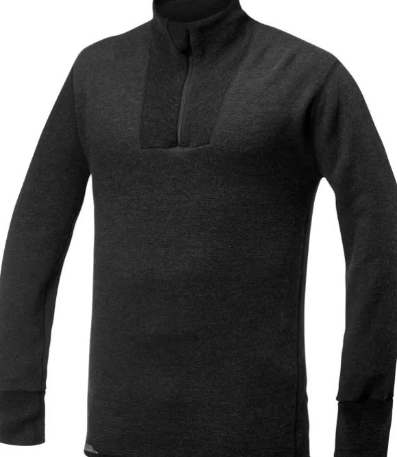 Woolpower Zip Turtleneck 400 poolopaita, unisex, musta