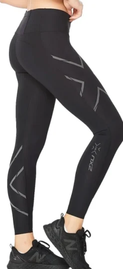 2XU Light Speed Mid-Rise naisten kompressiotrikoot, Black/ Black Reflective
