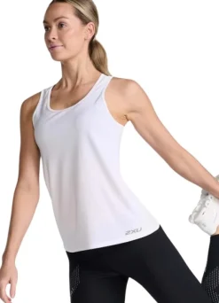 2XUAero Singlet naisten heijastava toppi, valkoinen